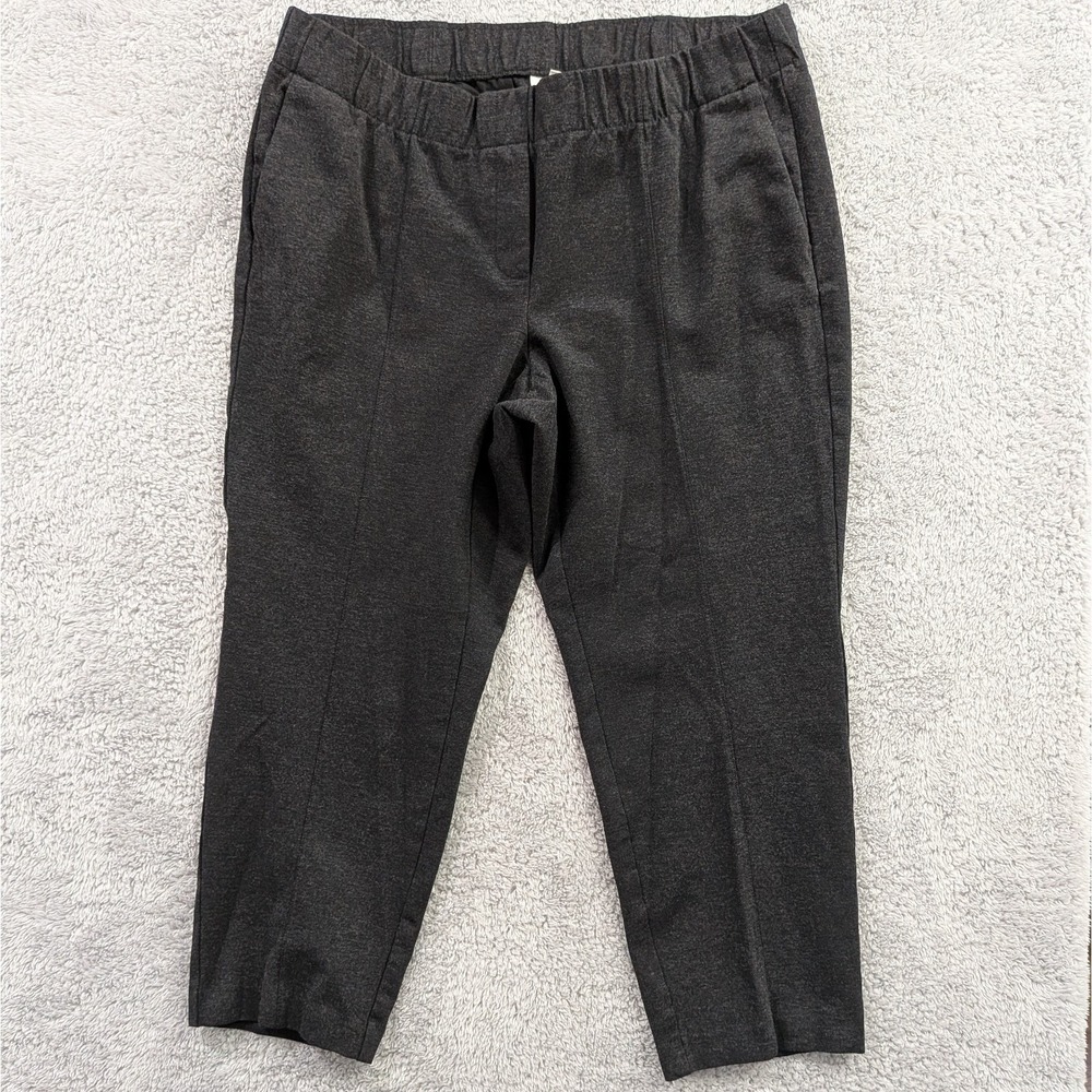 J. Jill Ponte Slim‎ Leg Pants Women's XL Petite Charcoal Gray Pull On Front Seam